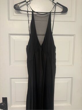 Victoria’s Secret Black Silk Strappy Dress with Sheer Mesh Back